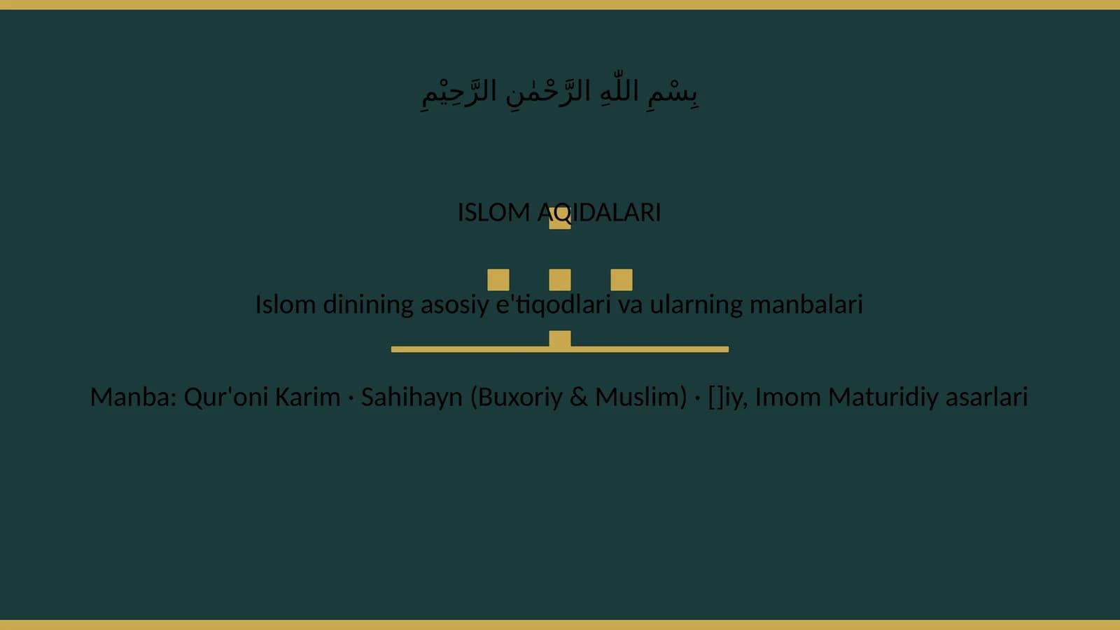 Islom Aqidalari