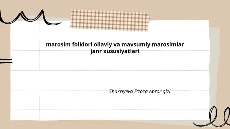 Marosim Folklori va Marosimlar
