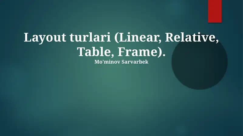 Layout turlari