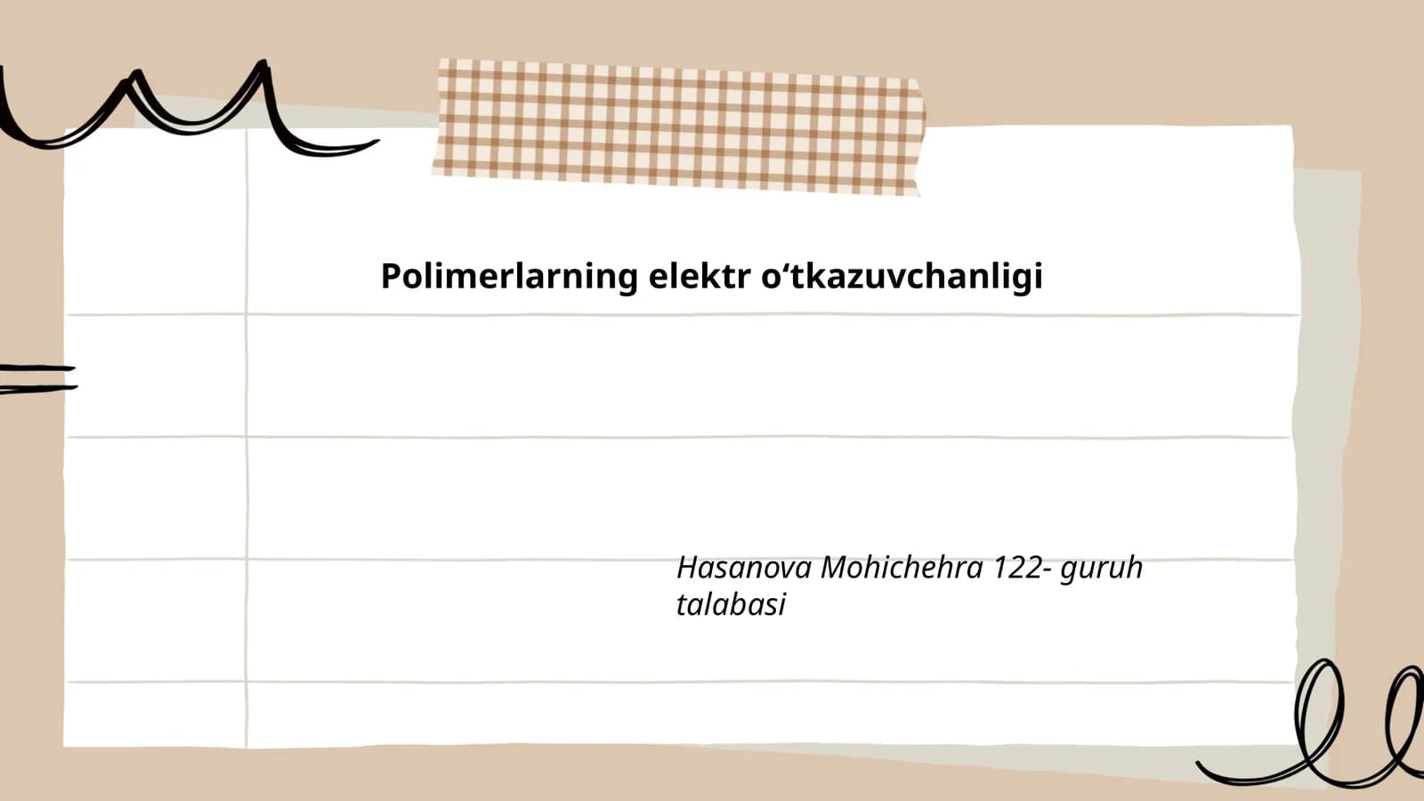 Polimerlarning elektr o‘tkazuvchanligi