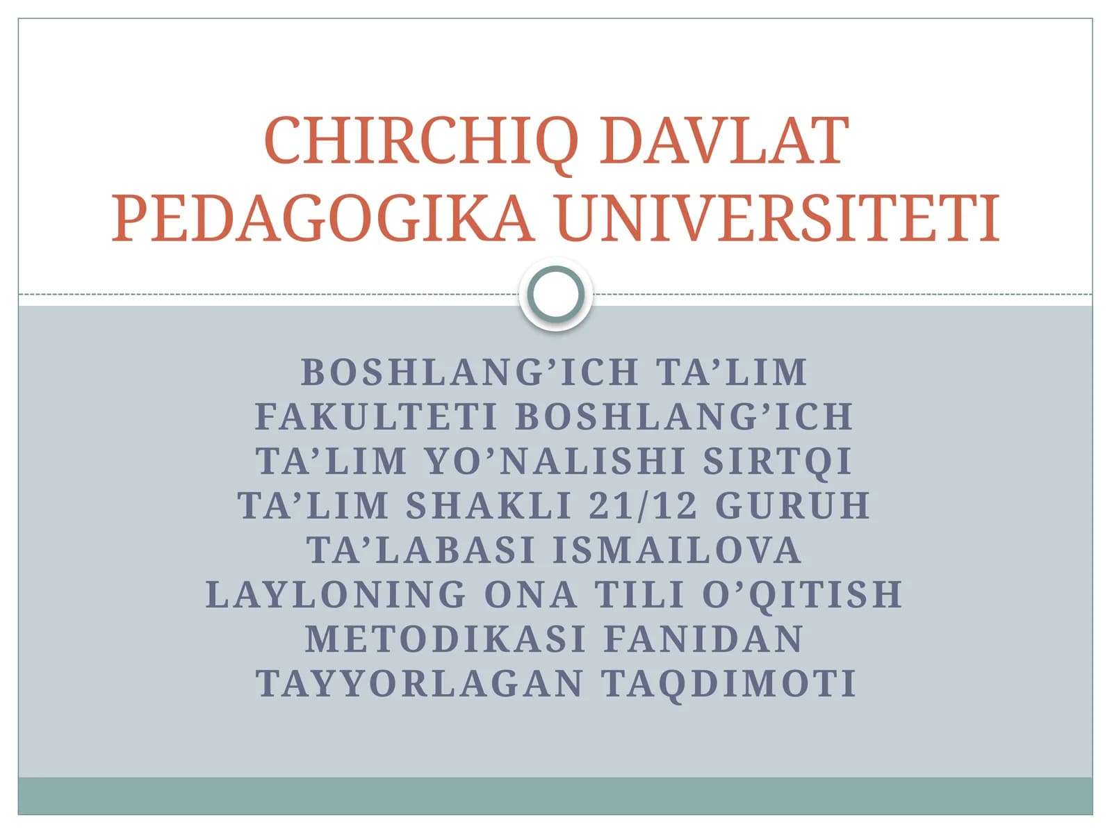 SAVOD O’RGATISH DAVRIDA GAP USTIDA ISHLASH