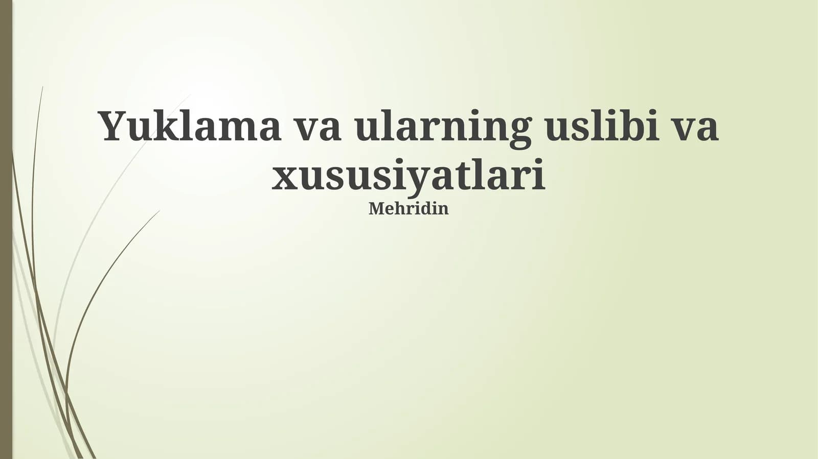 Yuklash turlari