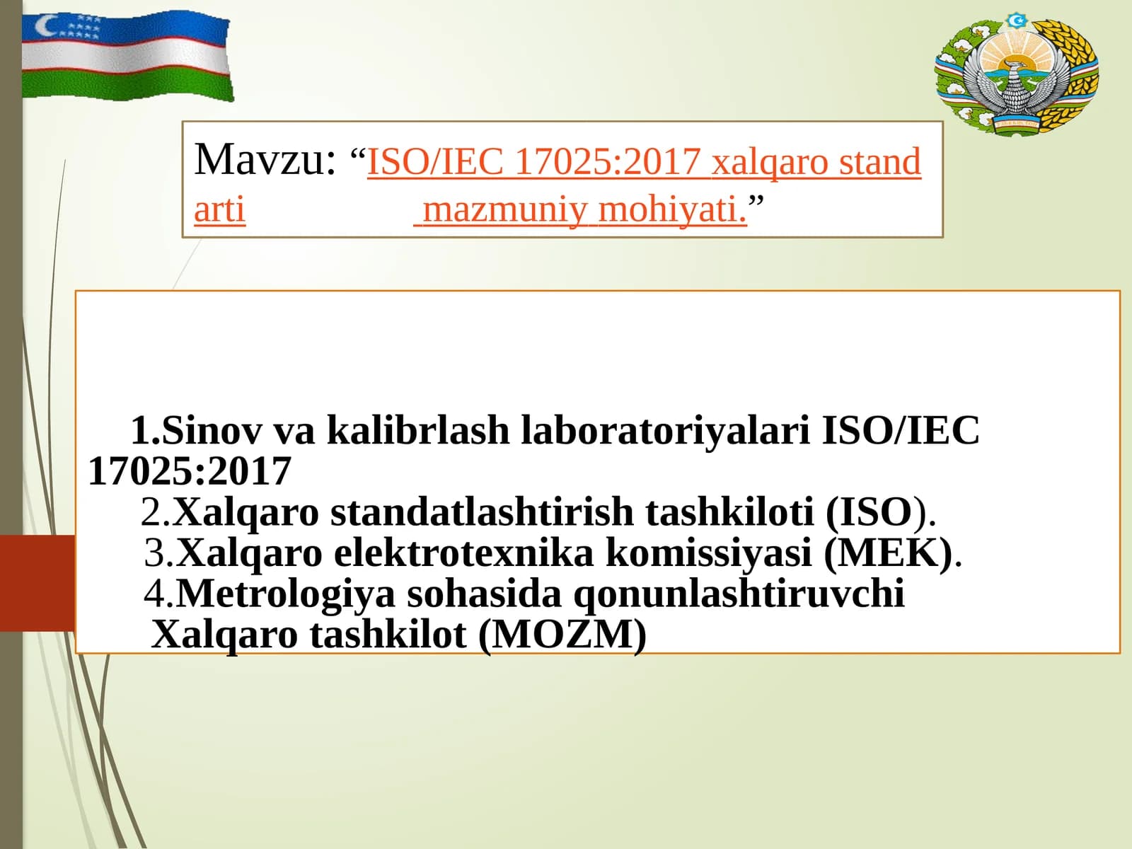 ISO/IEC 17025:2017 xalqaro standarti mazmuni va mohiyati