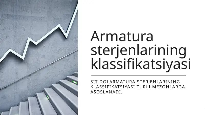 Armatura sterjenlarining klassifikatsiyasi