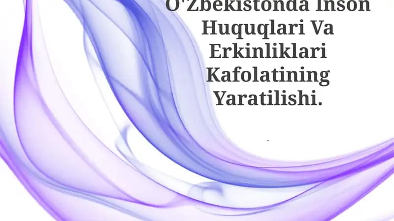 O'Zbekistonda Inson Huquqlari Va Erkinliklari Kafolatining Yaratilishi
