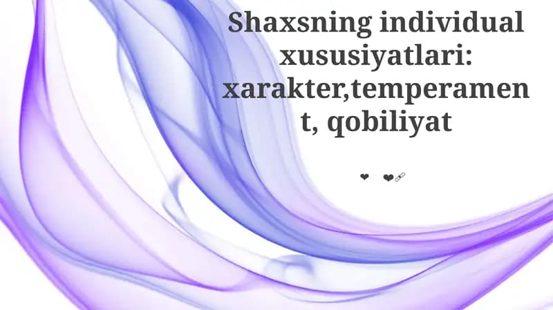 Qahramon: Asosiy xususiyatlari