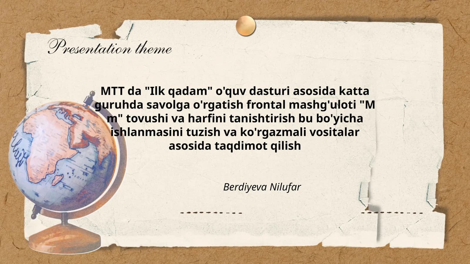 MTT da "Ilk qadam" o'quv dasturi