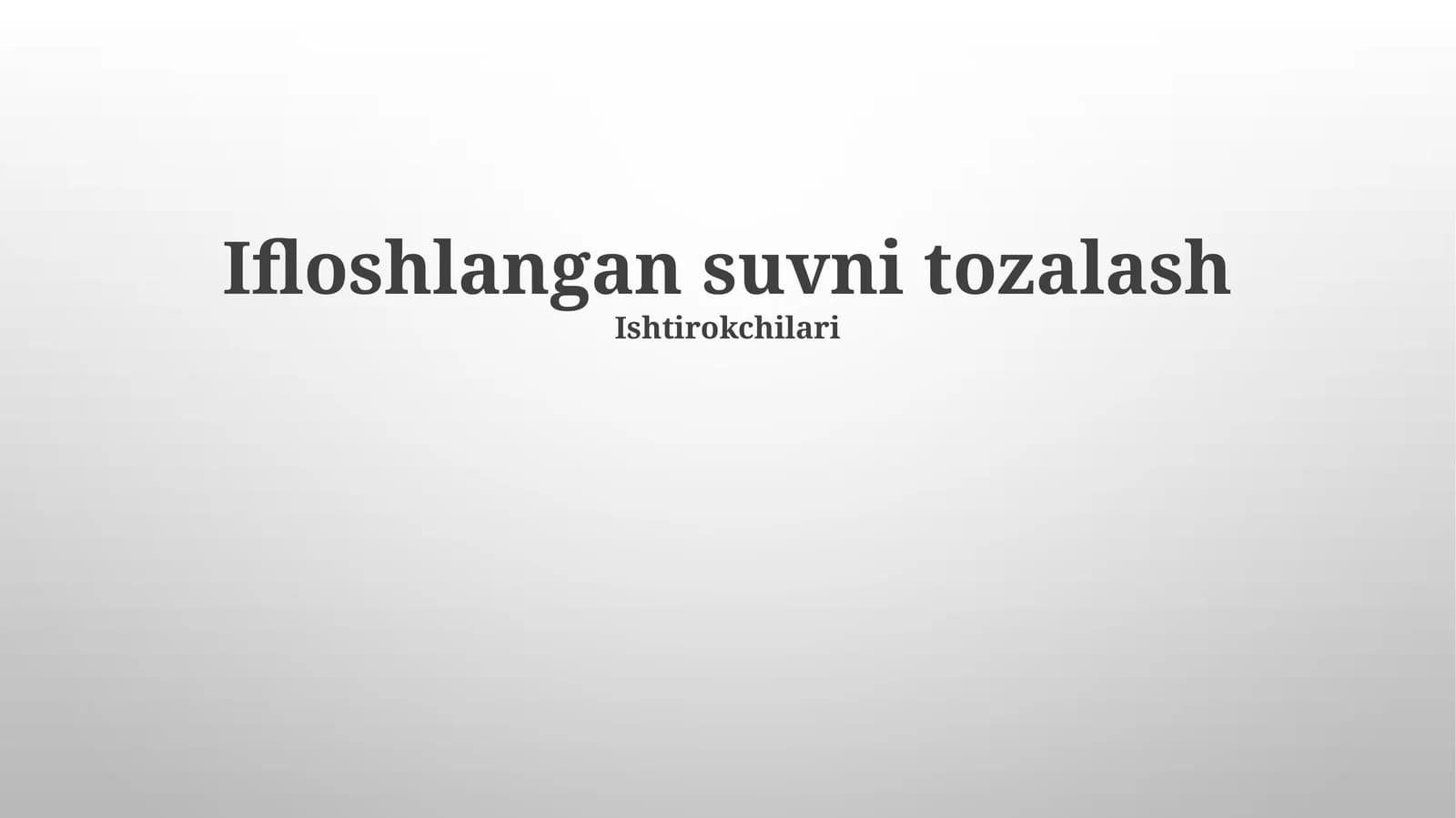 Kimyoviy tozalash usullari