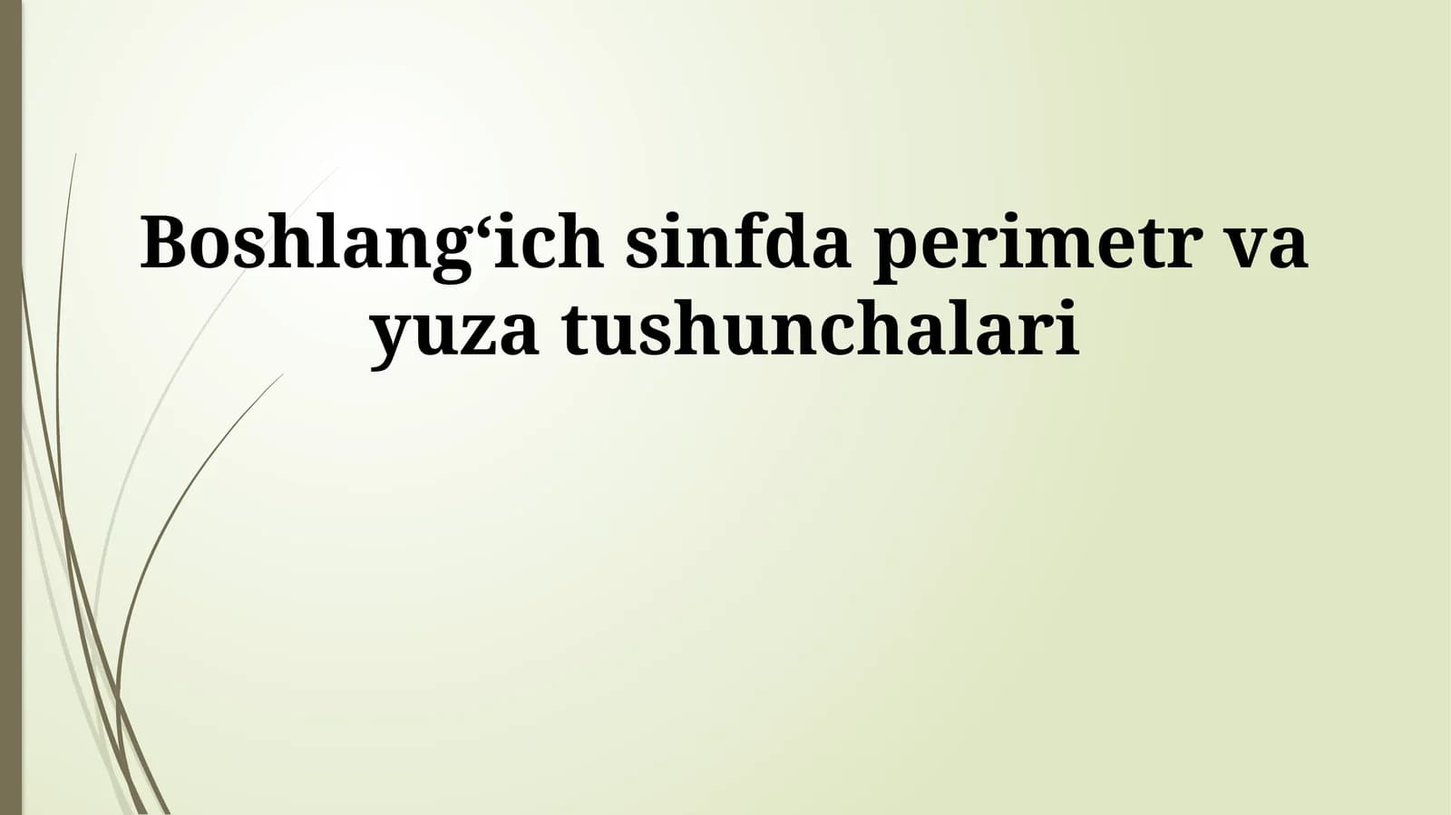 Boshlangʻich sinfda perimetr va yuza tushunchalari