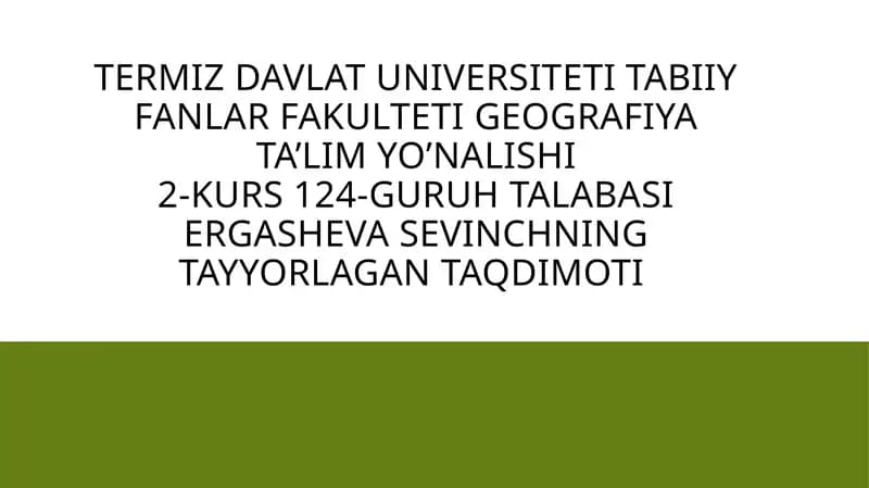 Yer relyef va uni xaritalarda tasvirlash usullari