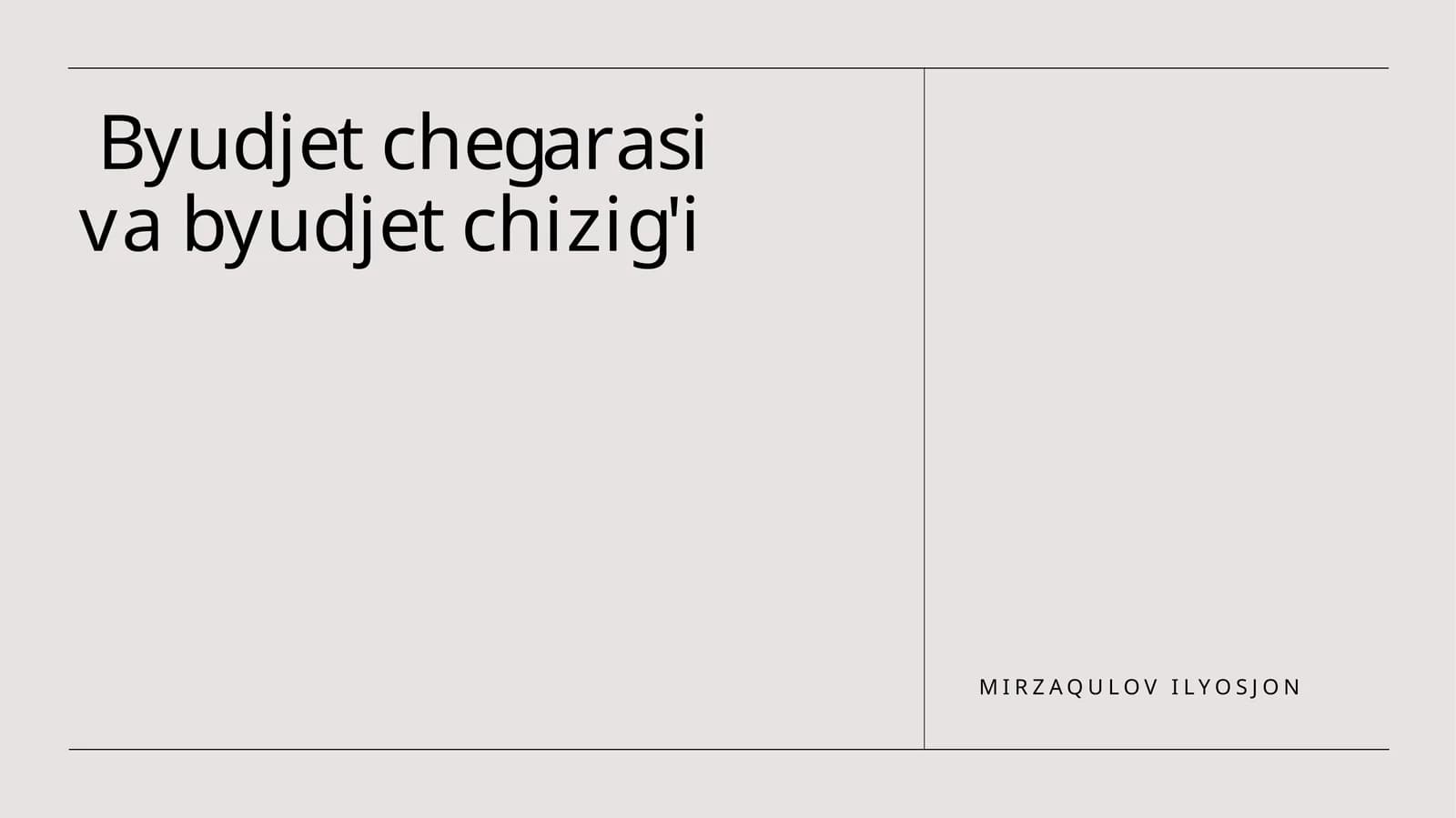 Byudjet chegarasi va byudjet chizig'i