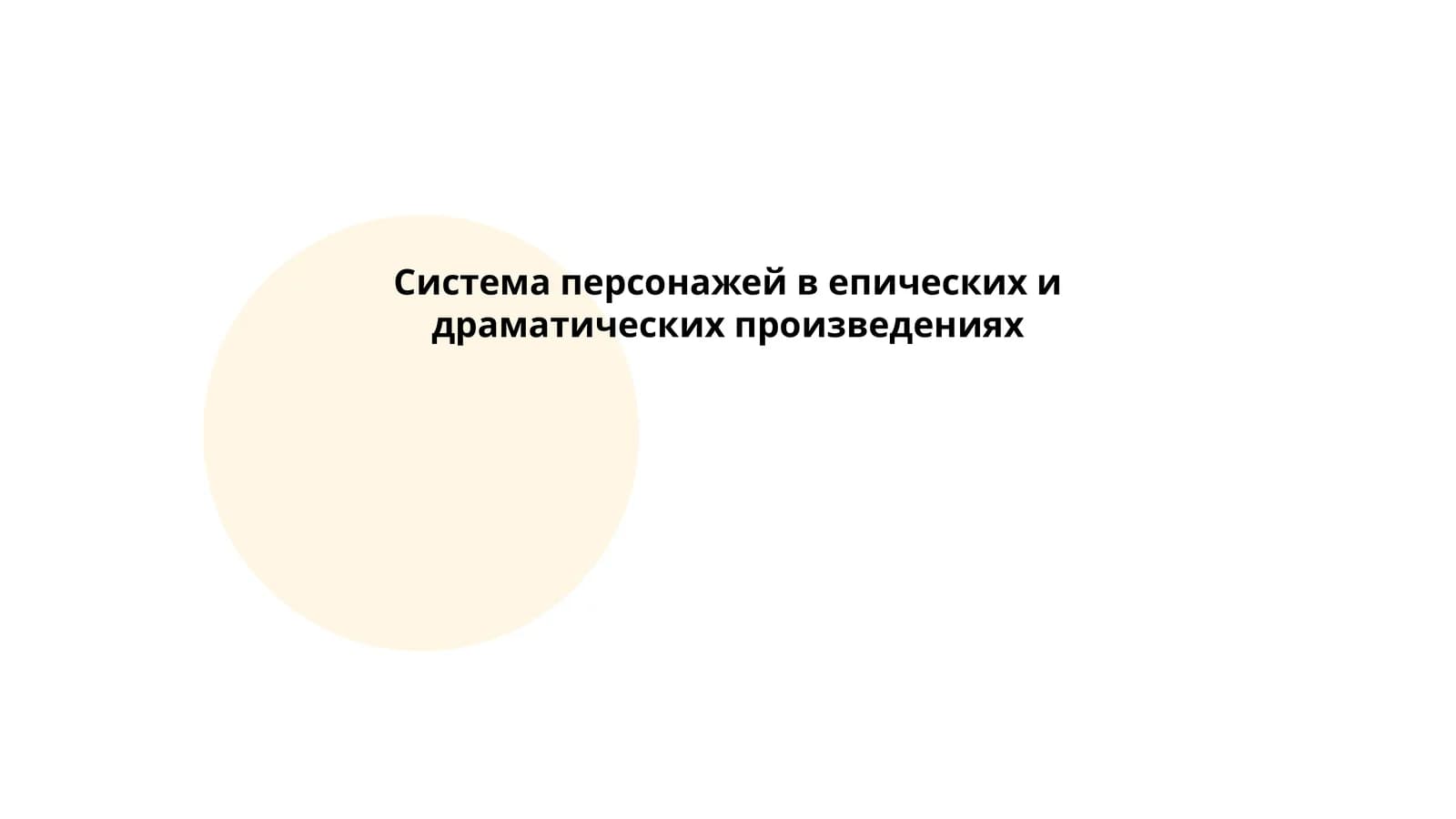 Система персонажей в епических и драматических произведениях