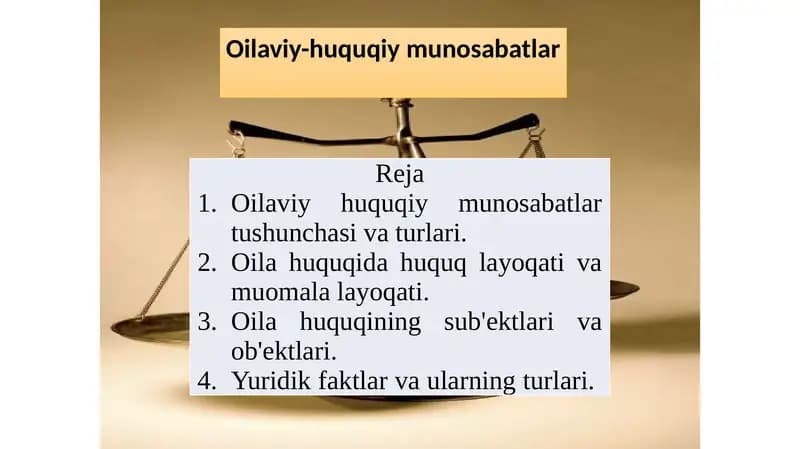 Oilaviy-huquqiy munosabatlar