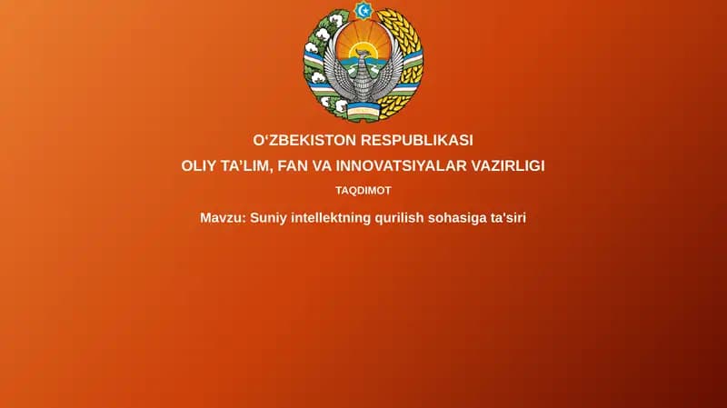 Sun'iy intellektning qurilish sohasi