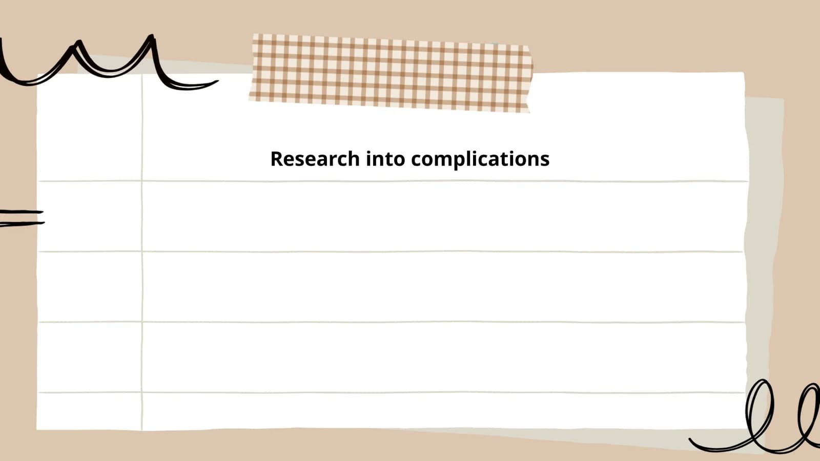 Research into complications