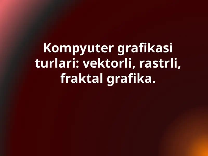 Kompyuter grafikasi turlari