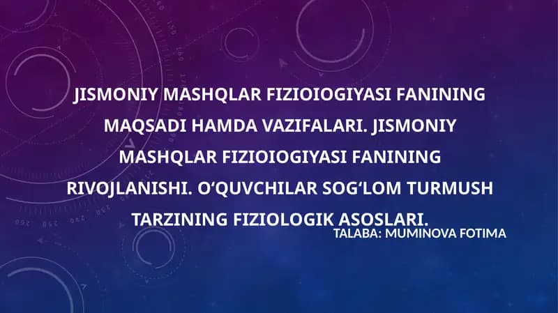 Jismoniy mashqlar fiziologiyasi