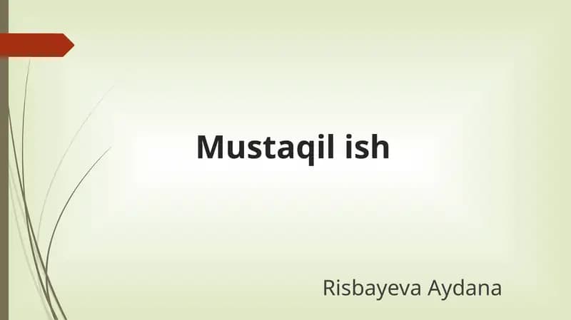 Kimyo Mustaqil ta'lim