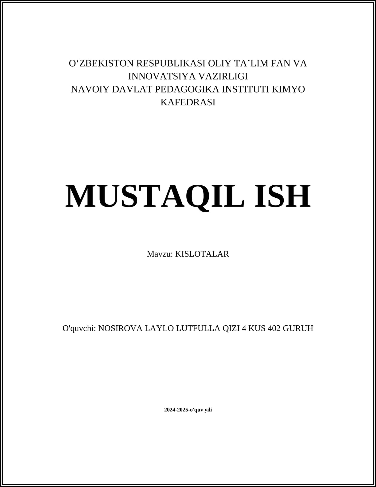 KISLOTALAR