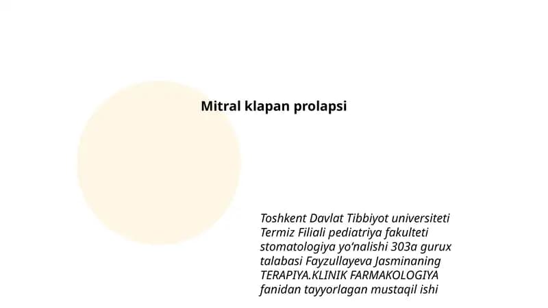 Mitral klapan prolapsi