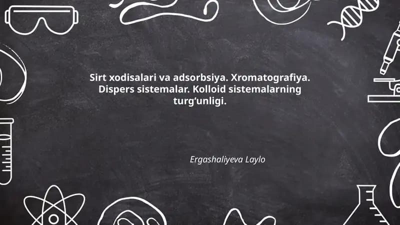 Sirt xodisalari va adsorbsiya