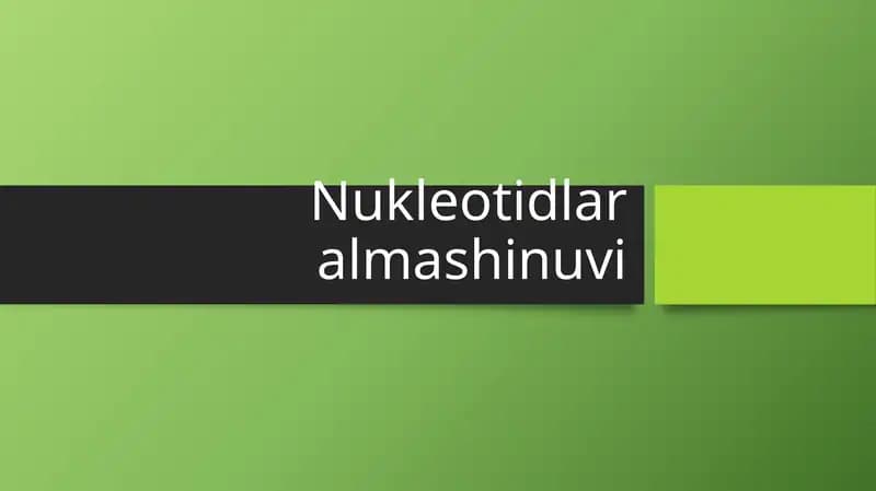 Nukleotidlar almashinuvi