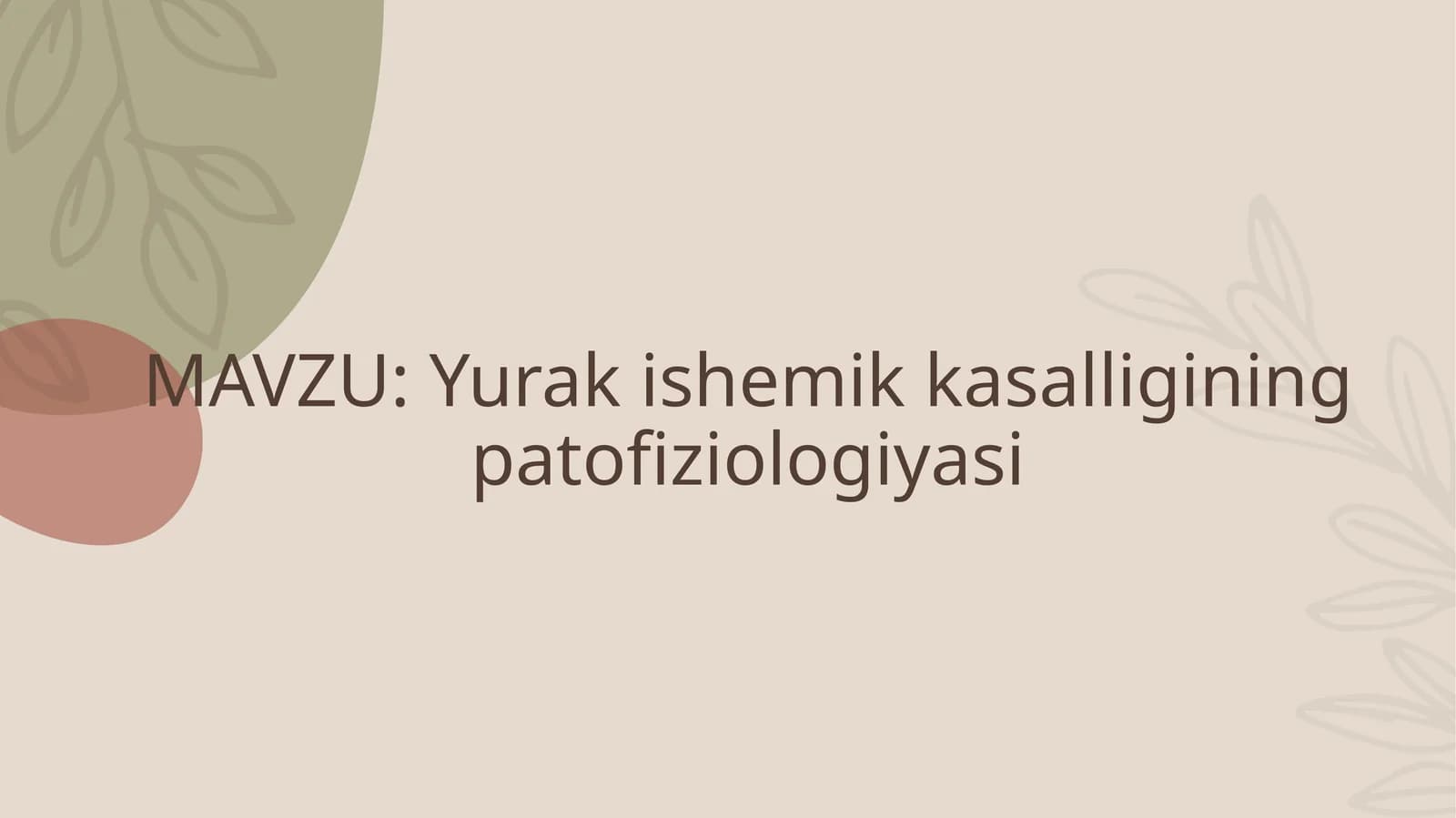 Yurak ishemik kasalligining patofiziologiyasi