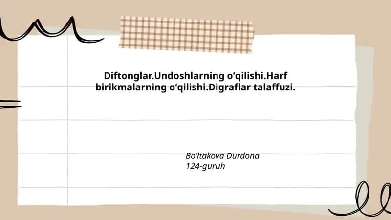 Diftonglar