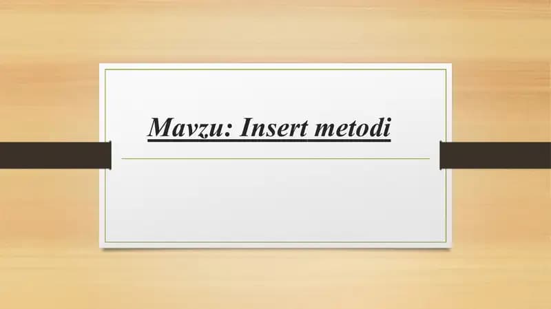 Insert metodi
