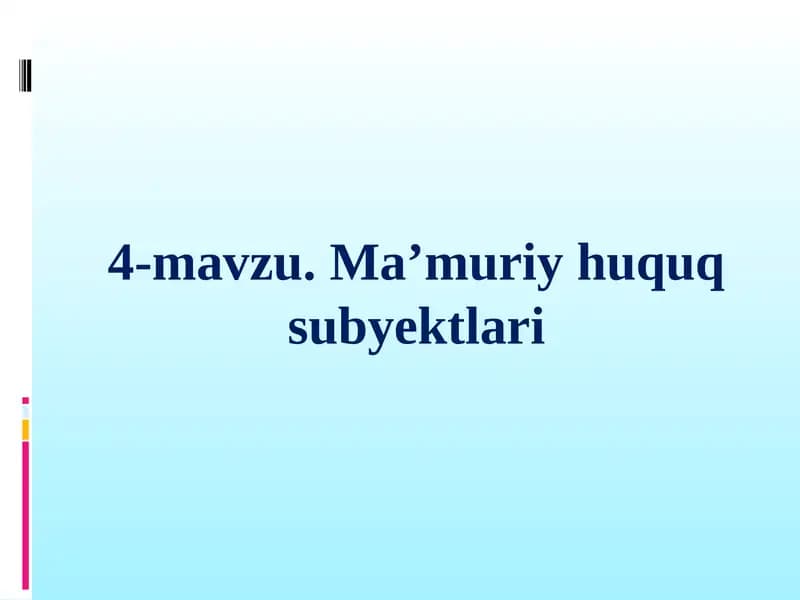 Ma'muriy huquq subyektlari