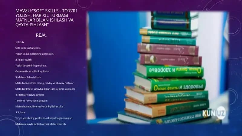 Soft Skills - To'g'riyozish, harxilturda matnlar bilan ishlash va qayta ishlash