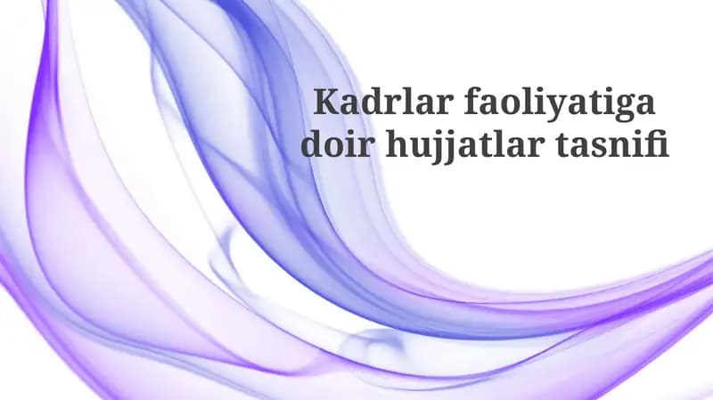 Xodimlar faoliyatiga oid hujjatlarni tasniflash mezonlari