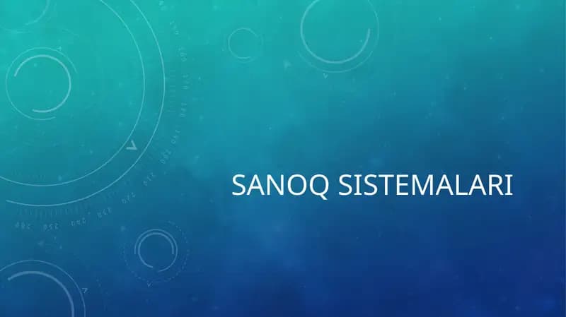 Sanoq sistemalari