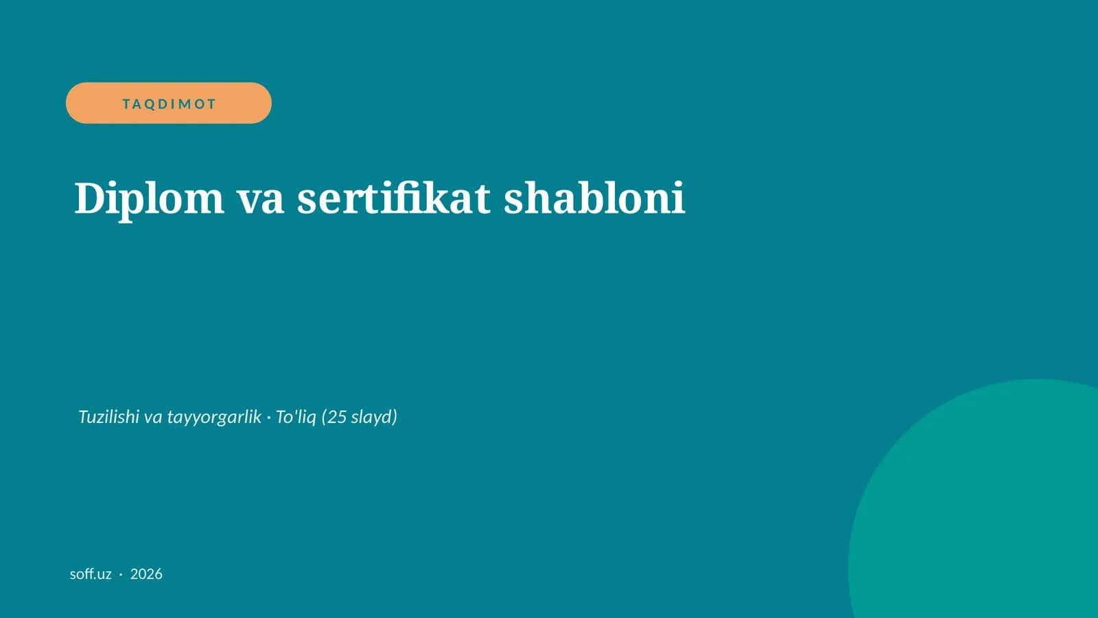 Diplom va sertifikat shabloni