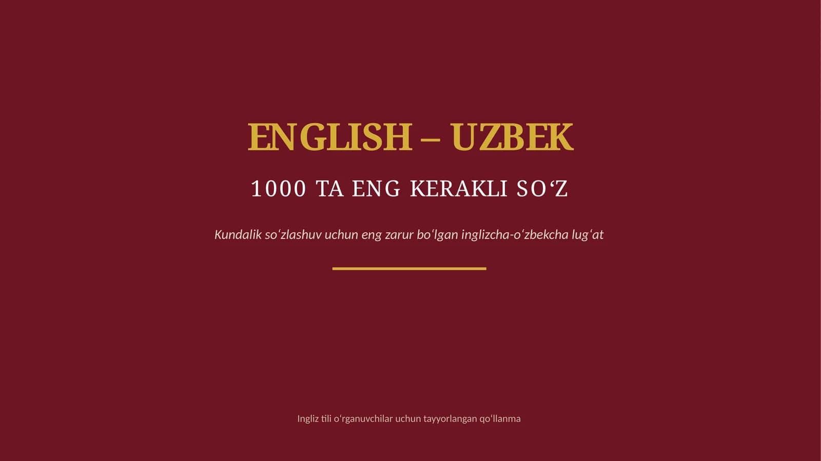 ingliz tilida eng koʻp ishlatiladigan 1000ta soʻzlar