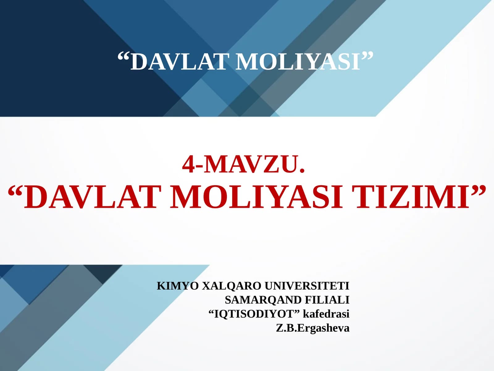 DAVLAT MOLIYASITIZIMI