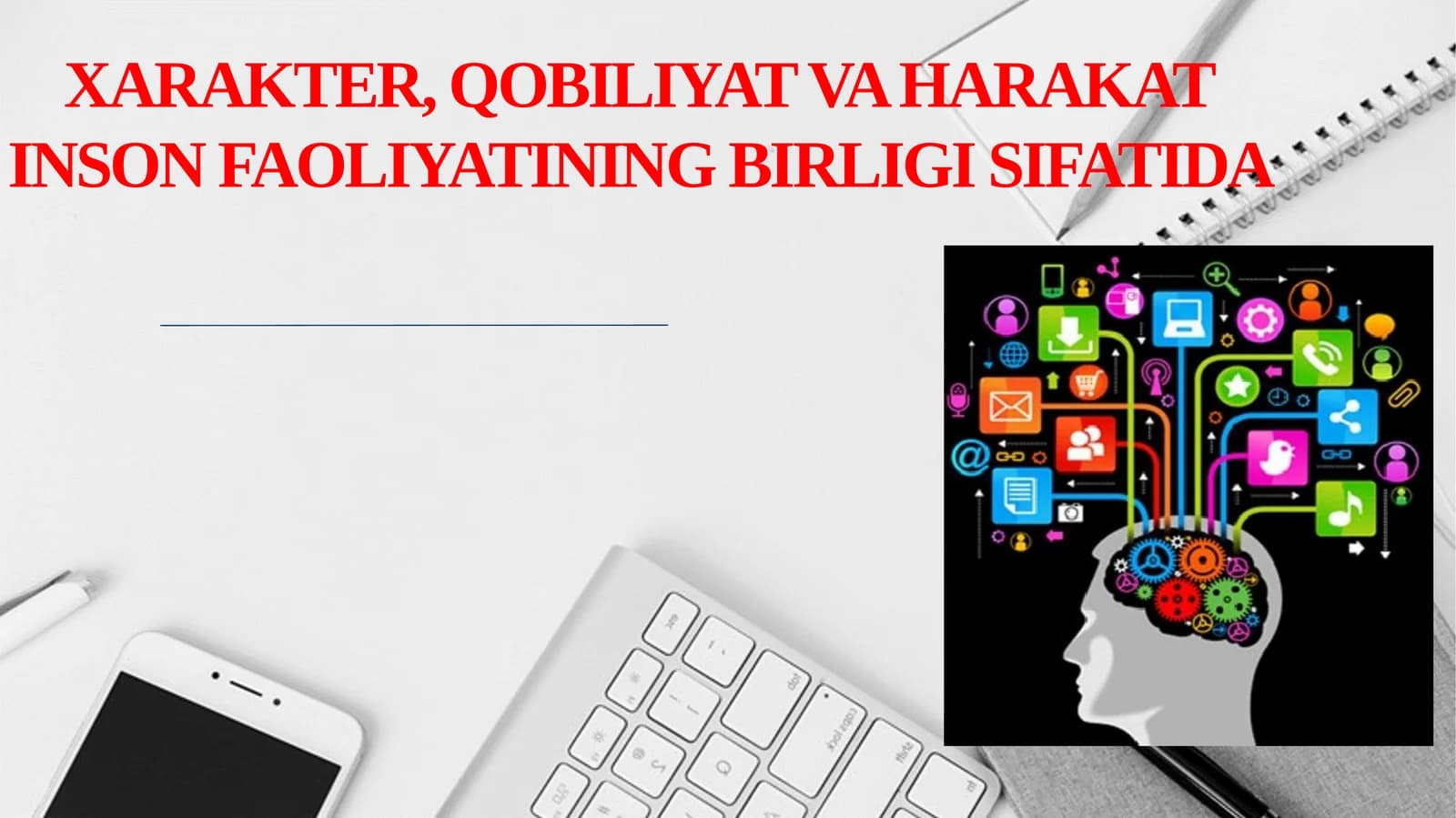 xarakter, qobiliyat va harakat inson faoliyatining birligi sifatida