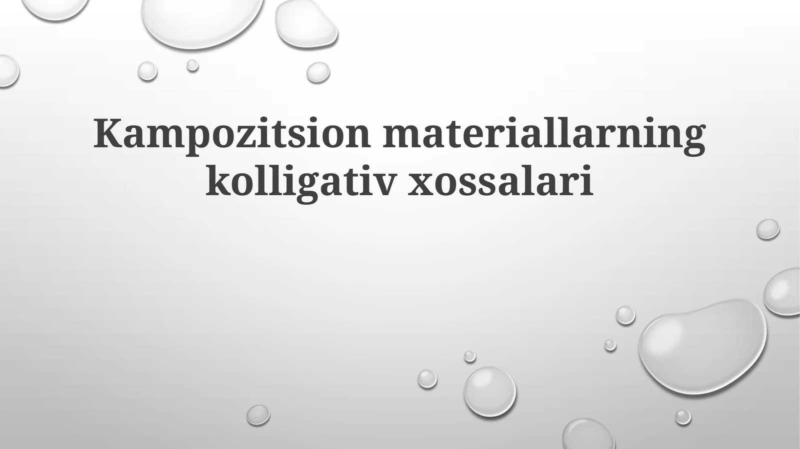 Kompozit materiallar kolligativ xossalari
