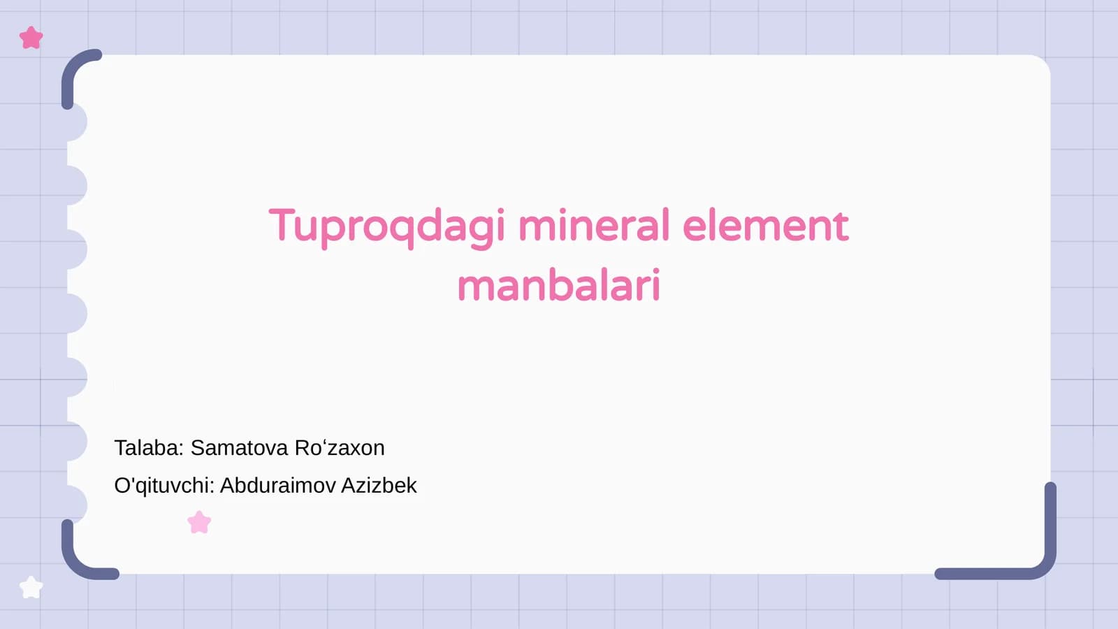 Tuproqdagi mineral element manbalari