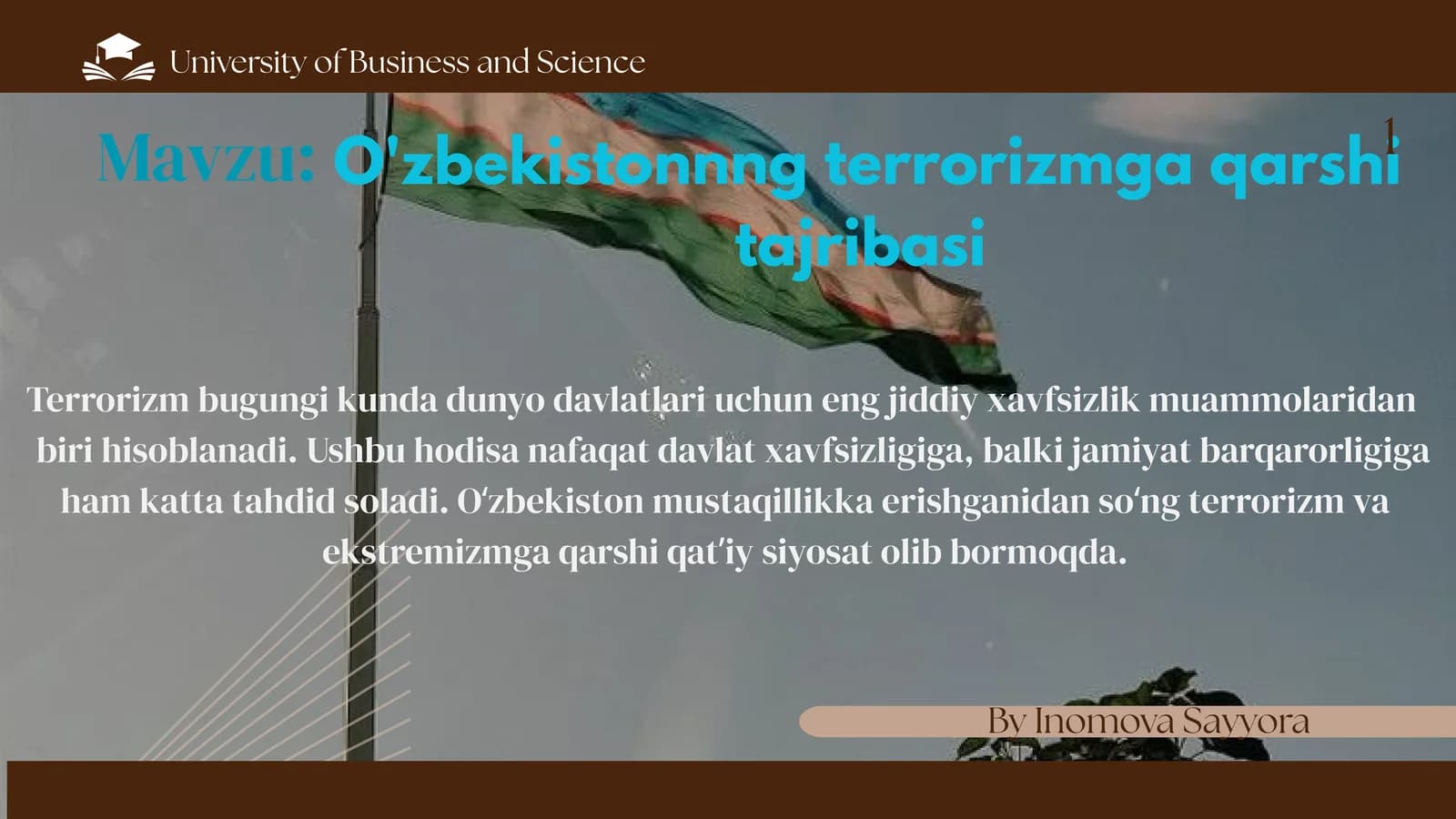 O'zbekistonnng terrorizmga qarshi tajribasi
