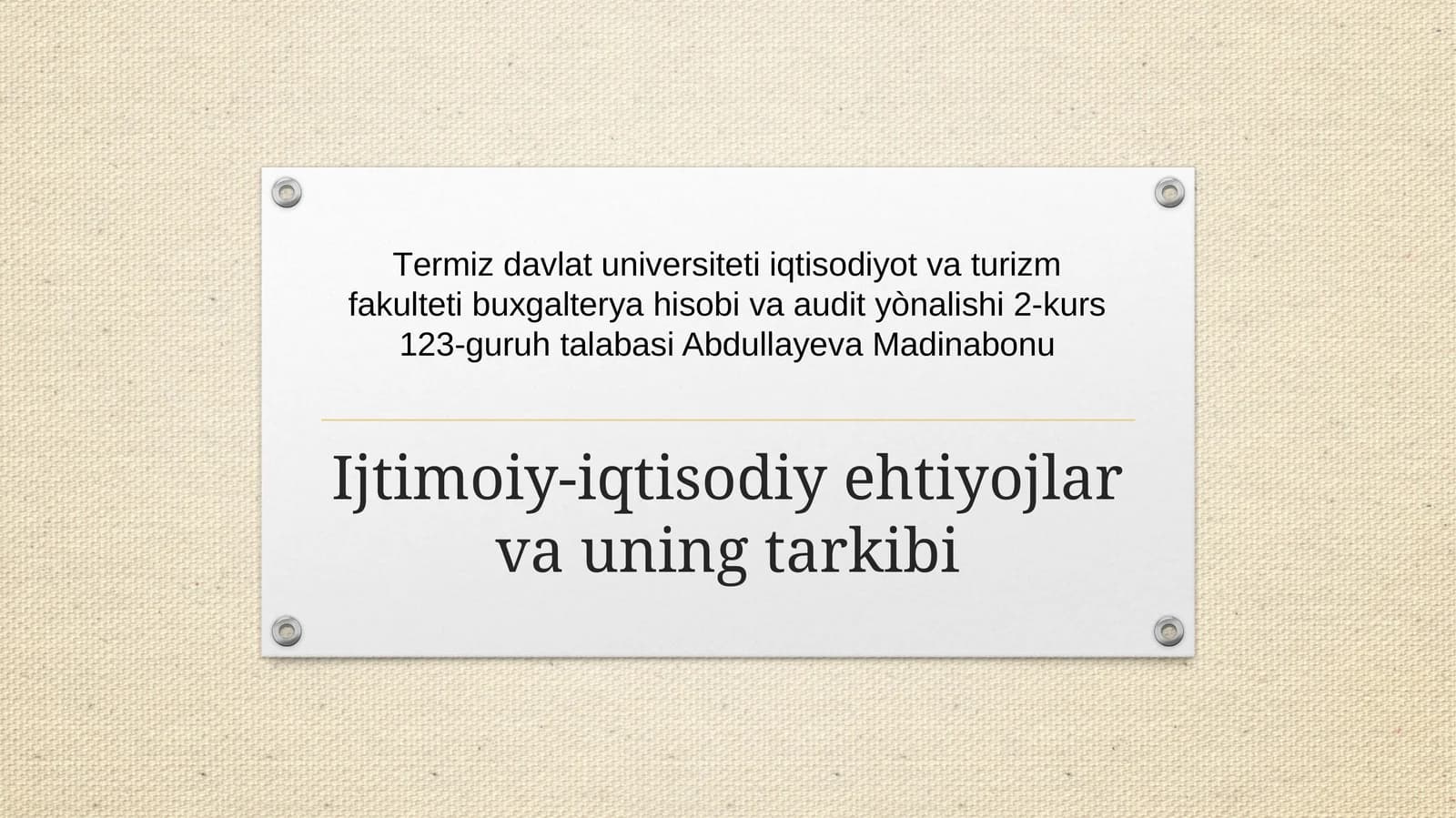 Ijtimoiy-iqtisodiy ehtiyojlar va uning tarkibi