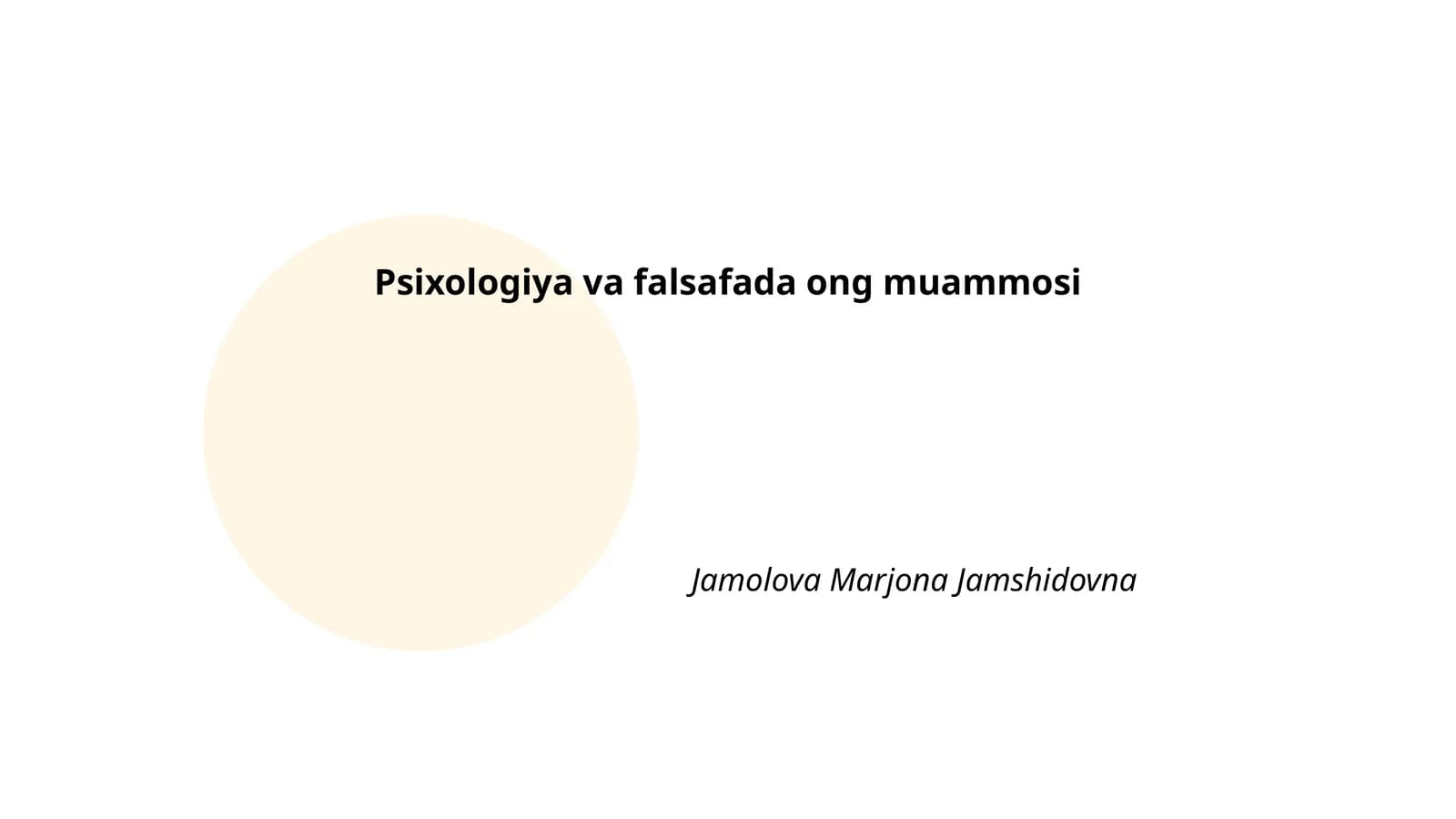 Psixologiya va falsafada ong muammosi