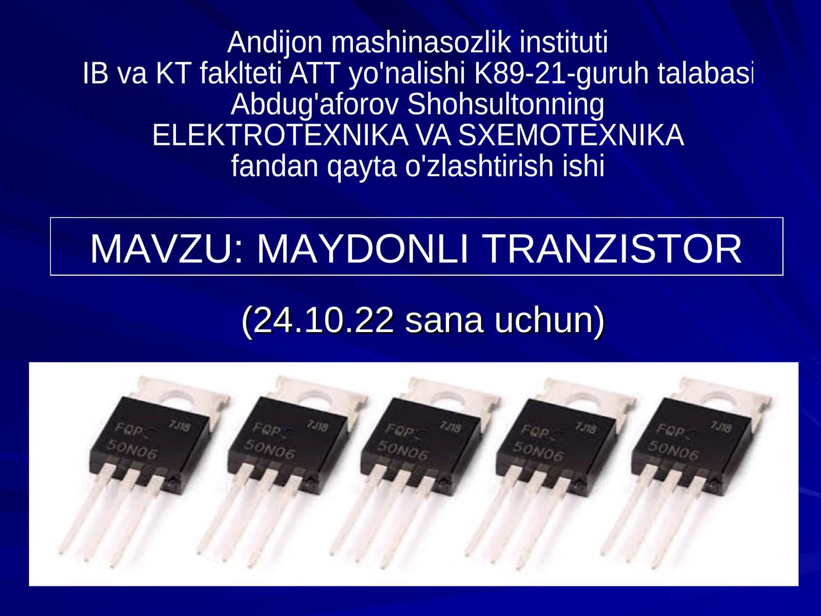 MAYDONLI TRANZISTOR