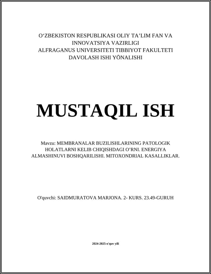 Membranalar buzilishlari