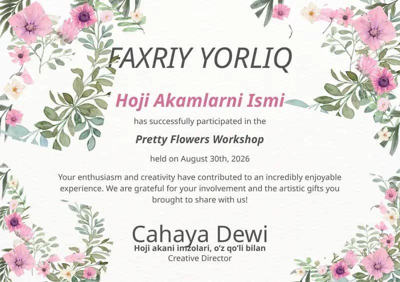 Faxriy yorliq shablon PowerPoint