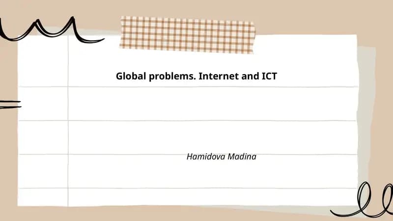 Global problems. Internet and ICT