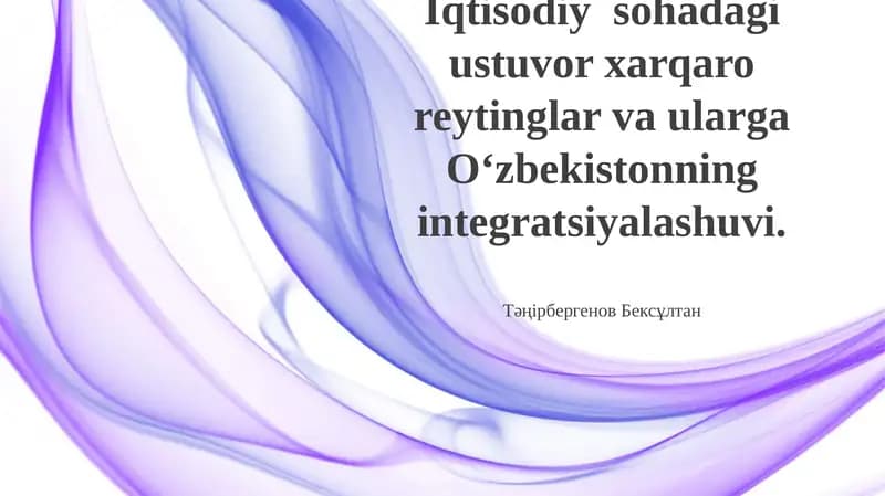 O'zbekistonning investitsiya muhiti va imtiyozlari