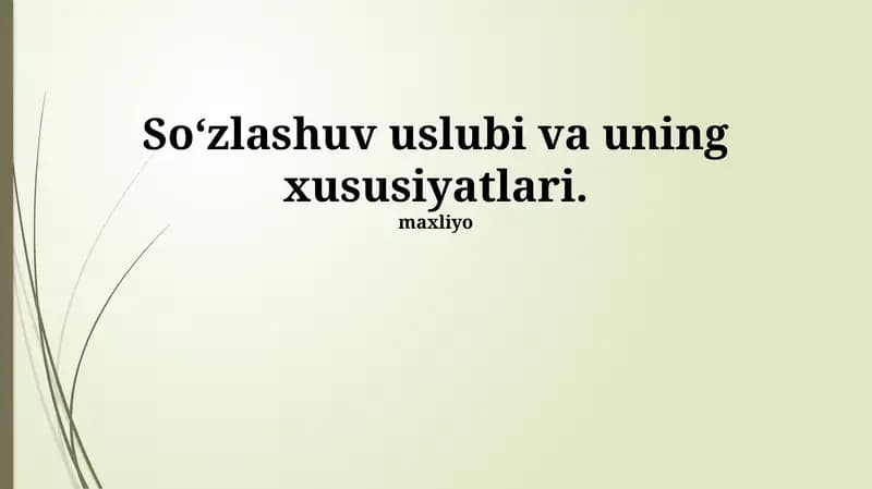 Muloqot Uslubi