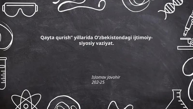 Qayta qurish davrida Oʻzbekistonda siyosiy partiyalar va muxolifatning vujudga kelishi