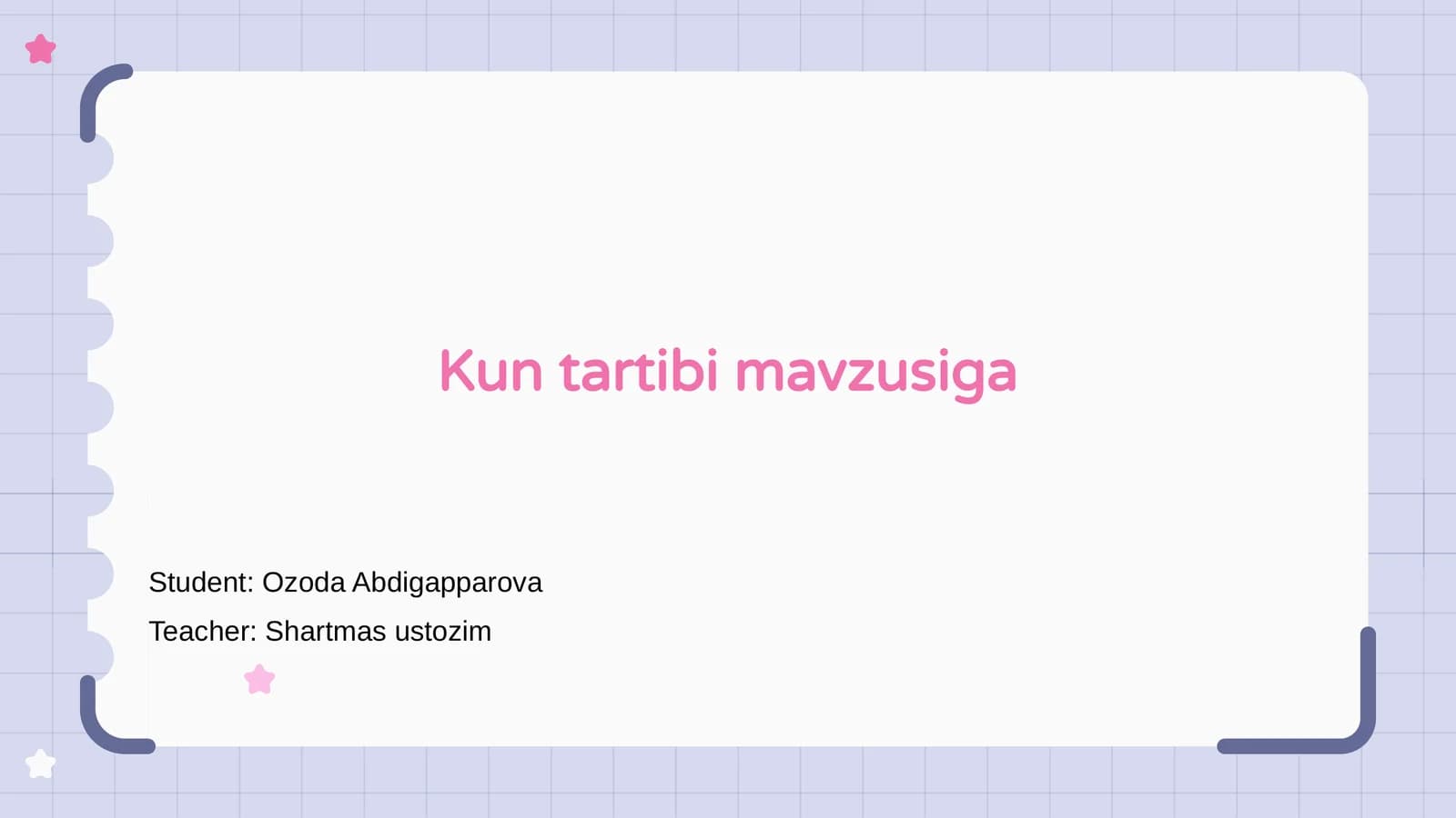 Kun tartibi mavzusiga